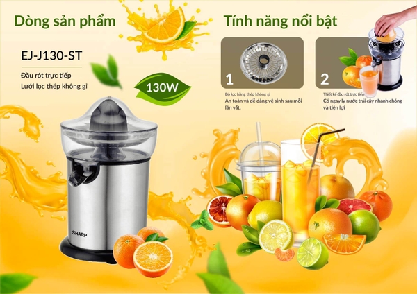 Top 3 máy vắt cam Sharp được người tiêu dùng quan tâm