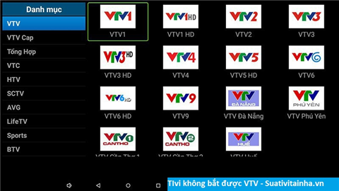 Khắc phục tình trạng tivi mất kênh truyền hình VTV1 HD, VTV3 ...