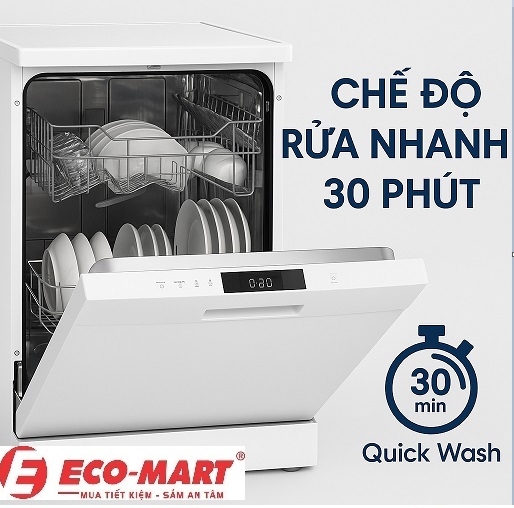 Chế độ rửa nhanh 30 phút – Giải pháp cho nhu cầu cấp tốc với máy rửa bát Electrolux ESA47200SW