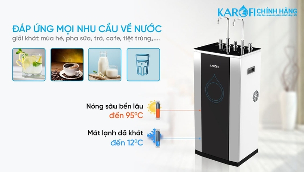 Đánh giá chi tiết máy lọc nước Karofi KAD-D50 10 cấp lọc có nóng lạnh