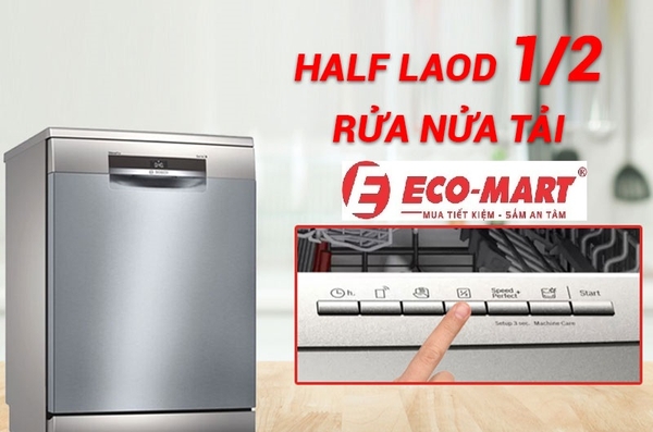 Phân tích chi tiết chương trình Rửa nửa tải (Half Load) của máy rửa bát Bosch SMS4HMI07E