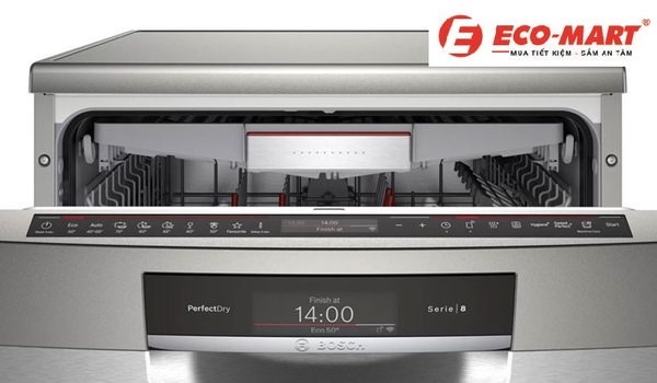 Hướng dẫn cài đặt tiêu hao muối và nước làm bóng cho máy rửa bát Bosch serie 8