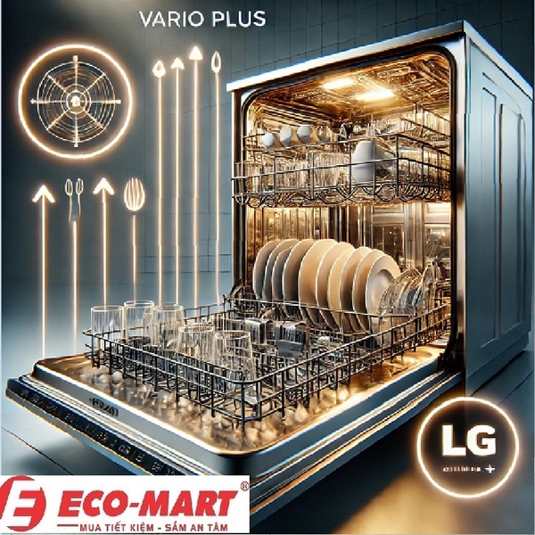 Phân tích công nghệ Vario Plus - Linh hoạt khu vực rửa của máy rửa bát LG LDT14BLA4