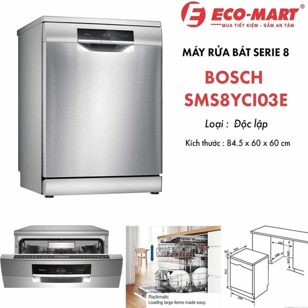 Cách Sử Dụng Hiệu Quả Các Chế Độ Rửa Trên Máy Rửa Bát Bosch SMS8YCI03E