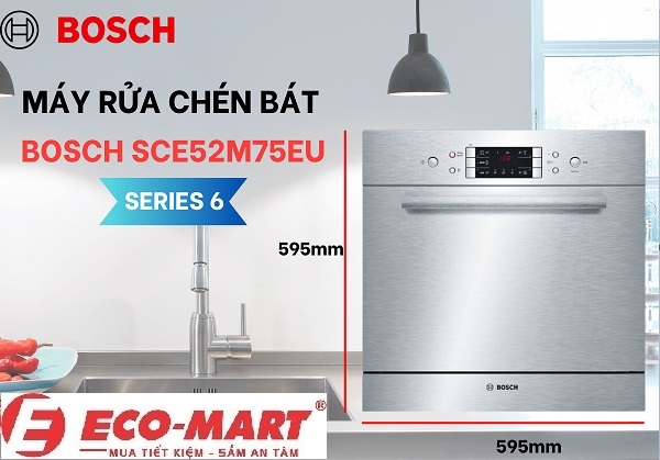 Đánh giá chi tiết máy rửa bát âm tủ Bosch SCE52M75EU dòng 8 bộ
