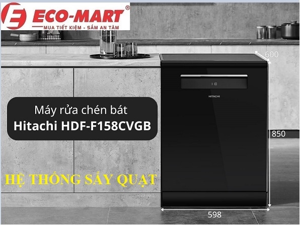 Phân tích công nghệ Hệ thống sấy quạt của máy rửa bát Hitachi HDF-F158CVGB