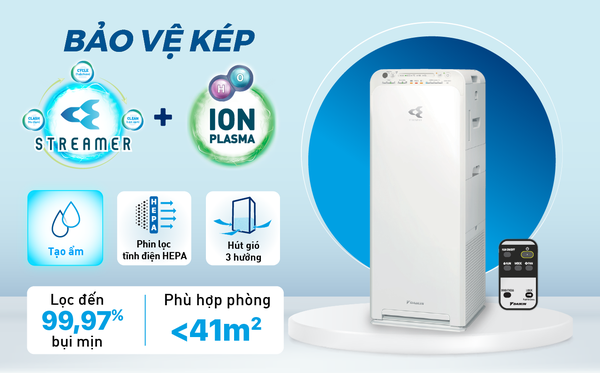 Đánh giá chi tiết về máy lọc không khí Daikin có bù ẩm MCK55TVM6
