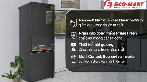 Đánh giá: Tủ lạnh Panasonic 325 lít NR-BC361VGMV - Mặt Gương Giá Quá Rẻ