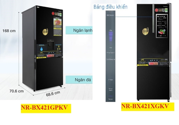 Tủ lạnh Panasonic NR-BX421XGKV Giống và khác NR-BX421GPKV như thế nào?