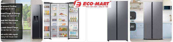 So sánh 3 mẫu tủ lạnh Samsung 635 lít RS70F65K2FSV, RS70F65Q3FSV, RS70F65Q3TSV