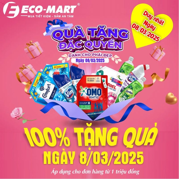 ECO-MART ƯU ĐÃI KHUYẾN MẠI MỪNG  8/3 từ 07/03 đến 09/03/2025