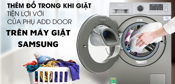 Khám phá tính năng thêm đồ giặt với cửa phụ Add Door trên máy giặt Samsung