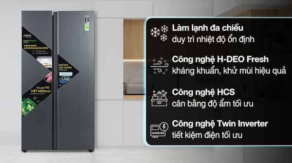 7 điểm nổi bật trên sản phẩm tủ lạnh Aqua AQR-S682XA(BL) 646 lít