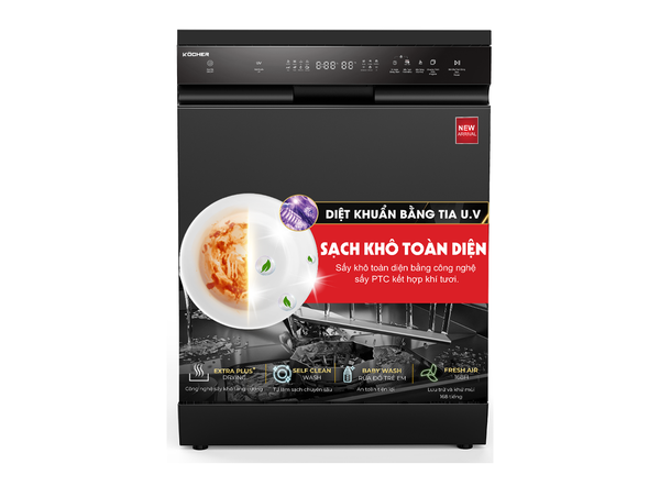 Máy Rửa Bát Kocher X15B PRO 17 bộ độc lập sấy khí tươi Fresh Air 168H