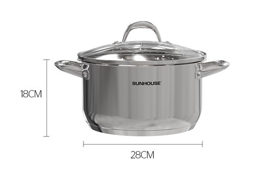 Nồi inox 3 đáy Sunhouse SHG301-28