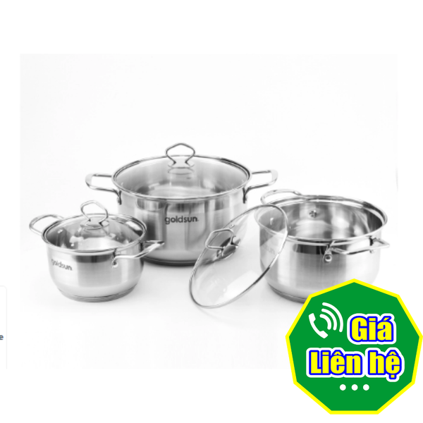 Bộ nồi Goldsun GPS1730 3 chiếc inox 5 lớp