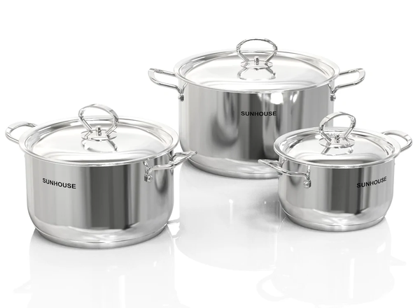 Bộ nồi Sunhouse SHG503 3 chiếc inox 5 lớp