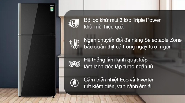 Tủ lạnh Hitachi R-FVX480PGV9 (GBK) Inverter 366 lít