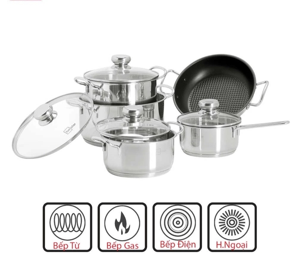 Bộ nồi Fivestar FSB55D001 5 chiếc inox 5 lớp