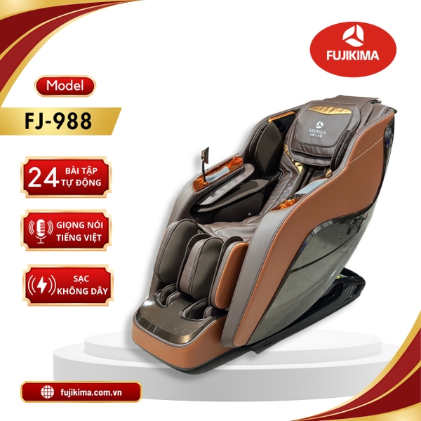 Ghế massage Fujikima FJ-988 6D bi di động xoay chân điều khiển giọng nói sạc không đây