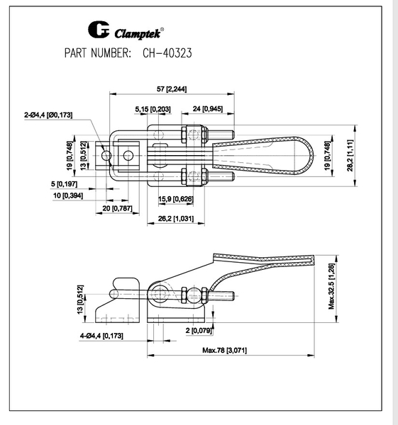 Cam kẹp chốt CH40323