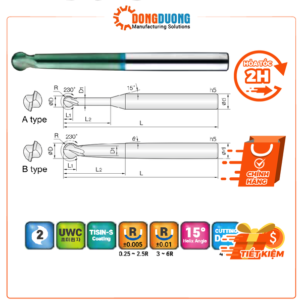 Dao phay cầu 2JJSP