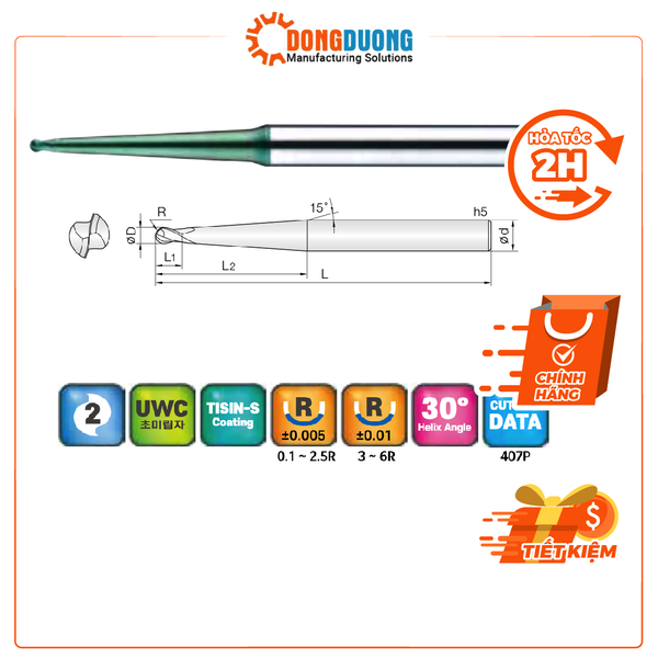 Mũi dao phay cầu 2JJTB