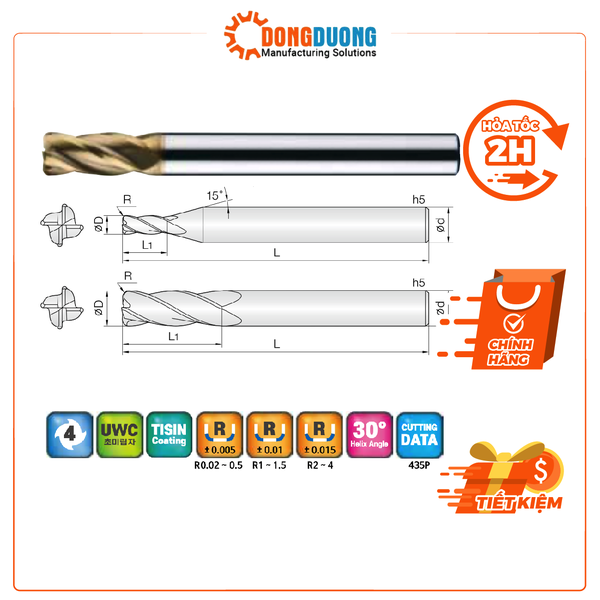 Dao phay endmill 4NCR - JJTools Korea