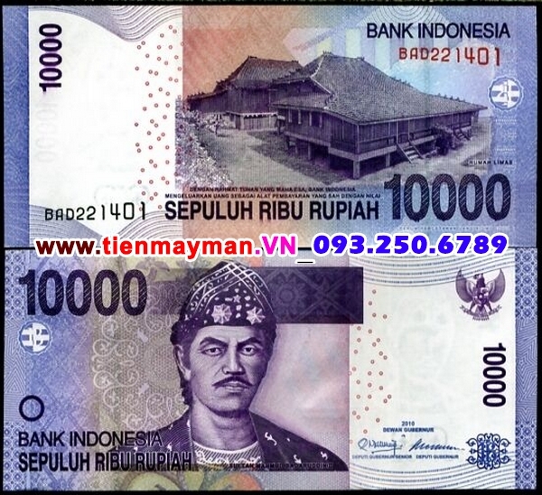 Tiền giấy Indonesia 10000 Rupiah 2010 UNC