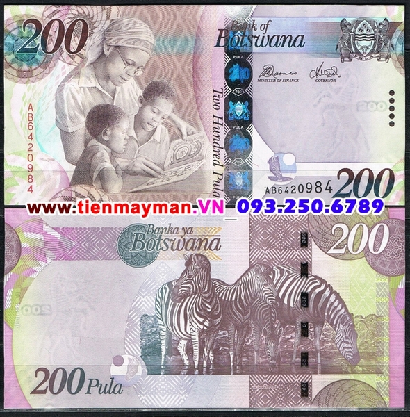 Tiền giấy Botswana 200 Pula 2011 UNC