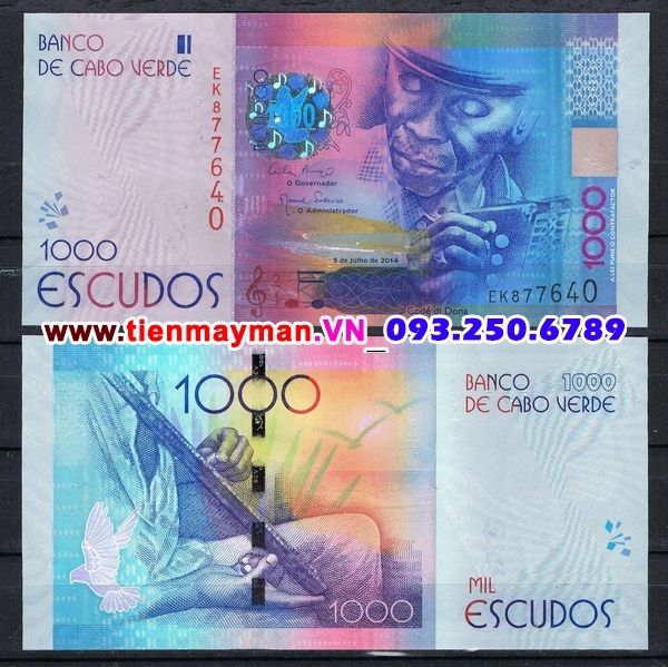 Tiền giấy Cape Verde 1000 Escudos 2014 UNC