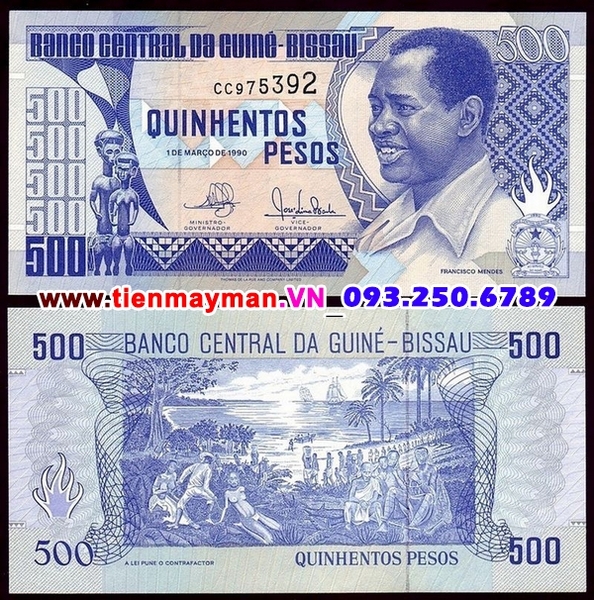 Tiền giấy Guinea Bissau 500 Pesos 1990 UNC