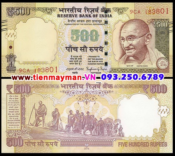 Tiền giấy India 500 Rupee 2010 UNC