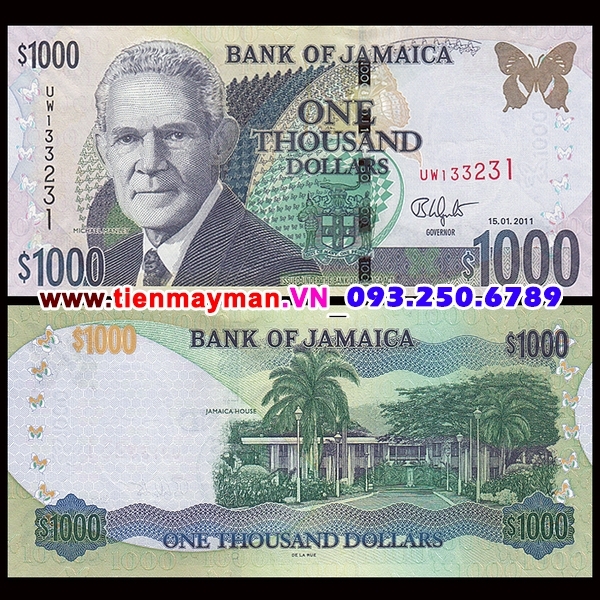 Tiền giấy Jamaica 1000 Dollars 2008 UNC
