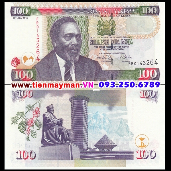 Tiền giấy Kenya 100 shillings 2009 UNC