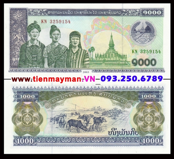 Tiền giấy Lào 1000 Kip 2003 UNC