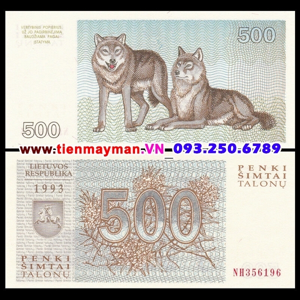 Tiền giấy Lithuania 500 Talonu 1993 UNC