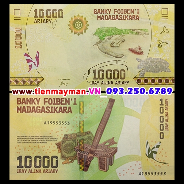 Tiền giấy Madagascar 10000 Ariary 2017 UNC