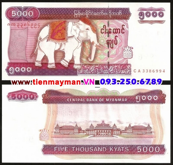Tiền giấy Myanmar 5000 Kyat 2009 UNC