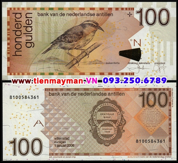 Tiền giấy Netherlands Antilles 100 Gulden 2006 UNC