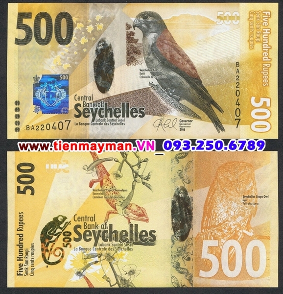 Tiền giấy Seyschelles 500 Rupees 2016 UNC