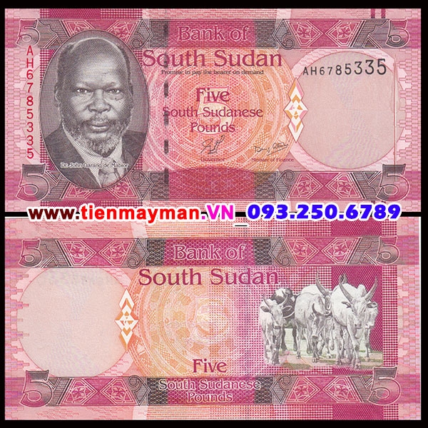 Tiền giấy South Sudan 5 Pound 2011 UNC