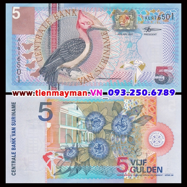 Tiền giấy Suriname 5 Gulden 2000 UNC