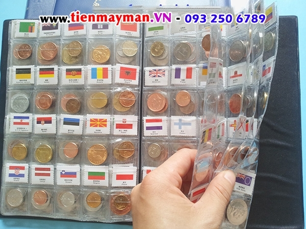 bộ tiền xu 180 quốc gia kèm cờ