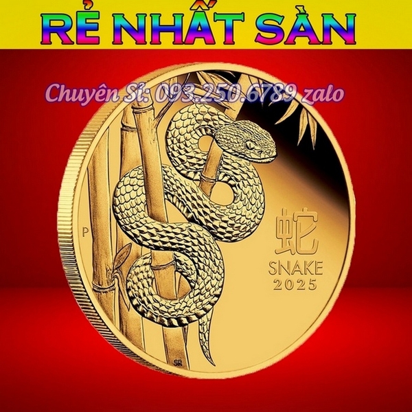 Đồng xu Úc hình con rắn mạ vàng