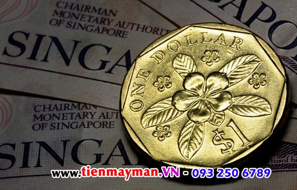 đồng xu 1 dollar Sinagpore may mắn