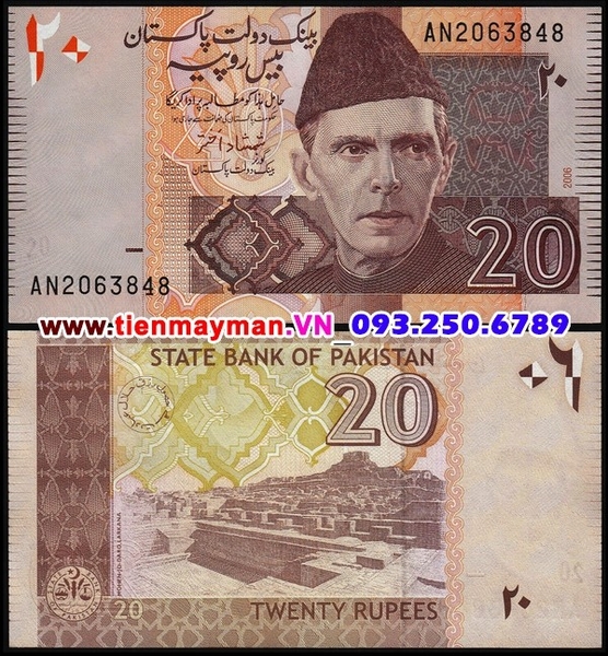 Tiền giấy Pakistan 20 Rupees 2006 UNC