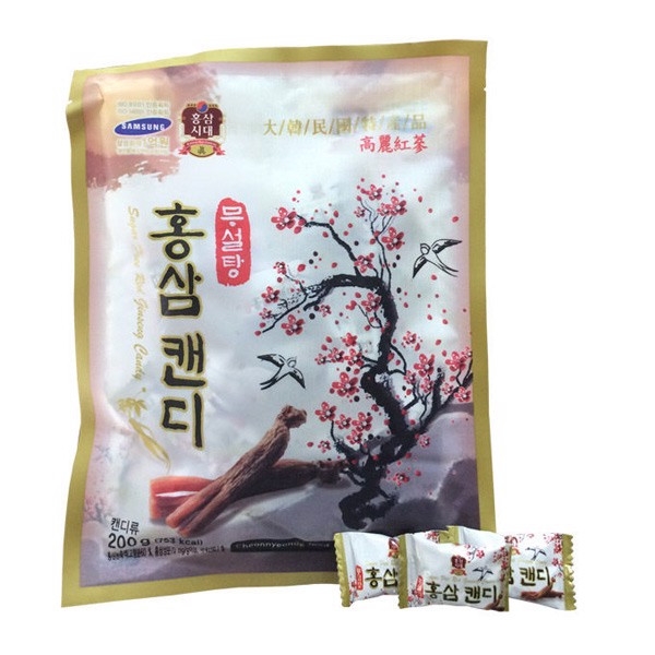 KẸO SÂM CÀNH ĐÀO MÀU HỒNG ĐÓNG GÓI SANG TRỌNG