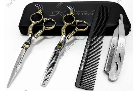 Bộ kéo cắt tỉa tóc cao cấp cho nam nữ chuyên nghiệp Katana M5 - Chính hãng 6.0 (Quà tặng)