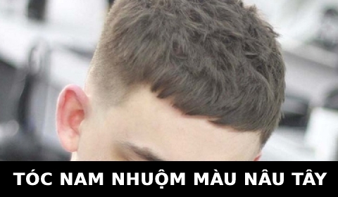 Mẫu tóc nam đẹp ngắn kiểu Layer Nhuộm tóc nam màu Nâu tây